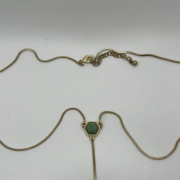 Park Lane NWOT gold and green beaded drop long necklace - Picture 6 of 12